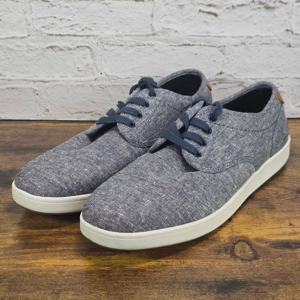 Steve Madden P-FIRST Blue Gray Chambray Lace Up Sneakers Men's Size 10.5
